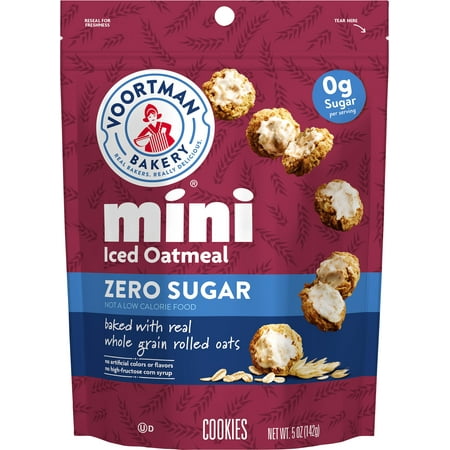 Voortman Zero Sugar Mini Iced Oatmeal Cookies, 5 oz Bag