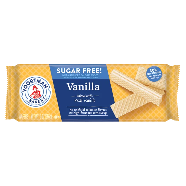 Voortman SugarFree Vanilla Wafer Cookies, 9 Oz. (Pack of 16)
