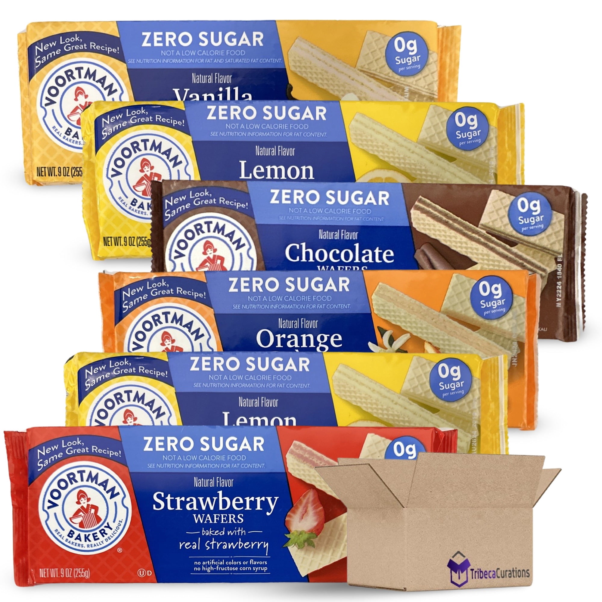 Voortman Sugar-Free Wafers, 6 Pack, 9oz | 5 Flavors: Chocolate, Lemon ...