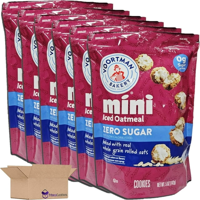 Voortman Zero Sugar Mini Iced Oatmeal Cookies No Sugar Added 5 Ounce