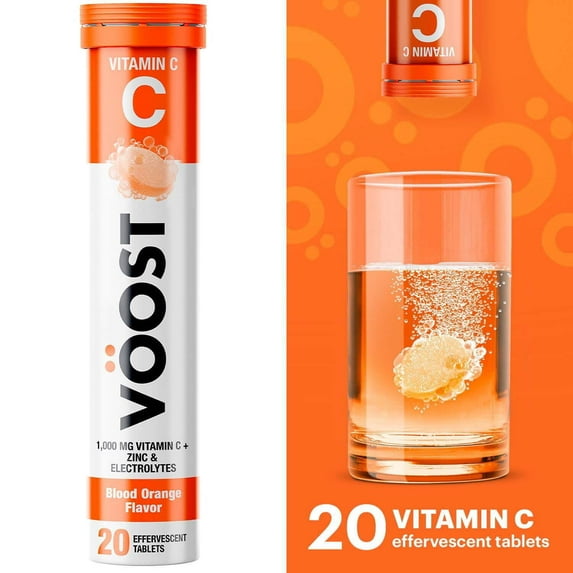 Voost Vitamin C Effervescent Vitamin Drink Tablet, Blood Orange, 20 Ct