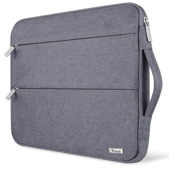 Voova 15.6 14 15 Inch Laptop Sleeve Case with Handle Waterproof Protective Cover Bag Compatible with MacBook Pro 15.4", Surface Book 2 15", Asus Acer Hp Chromebook with Pocket, Gray