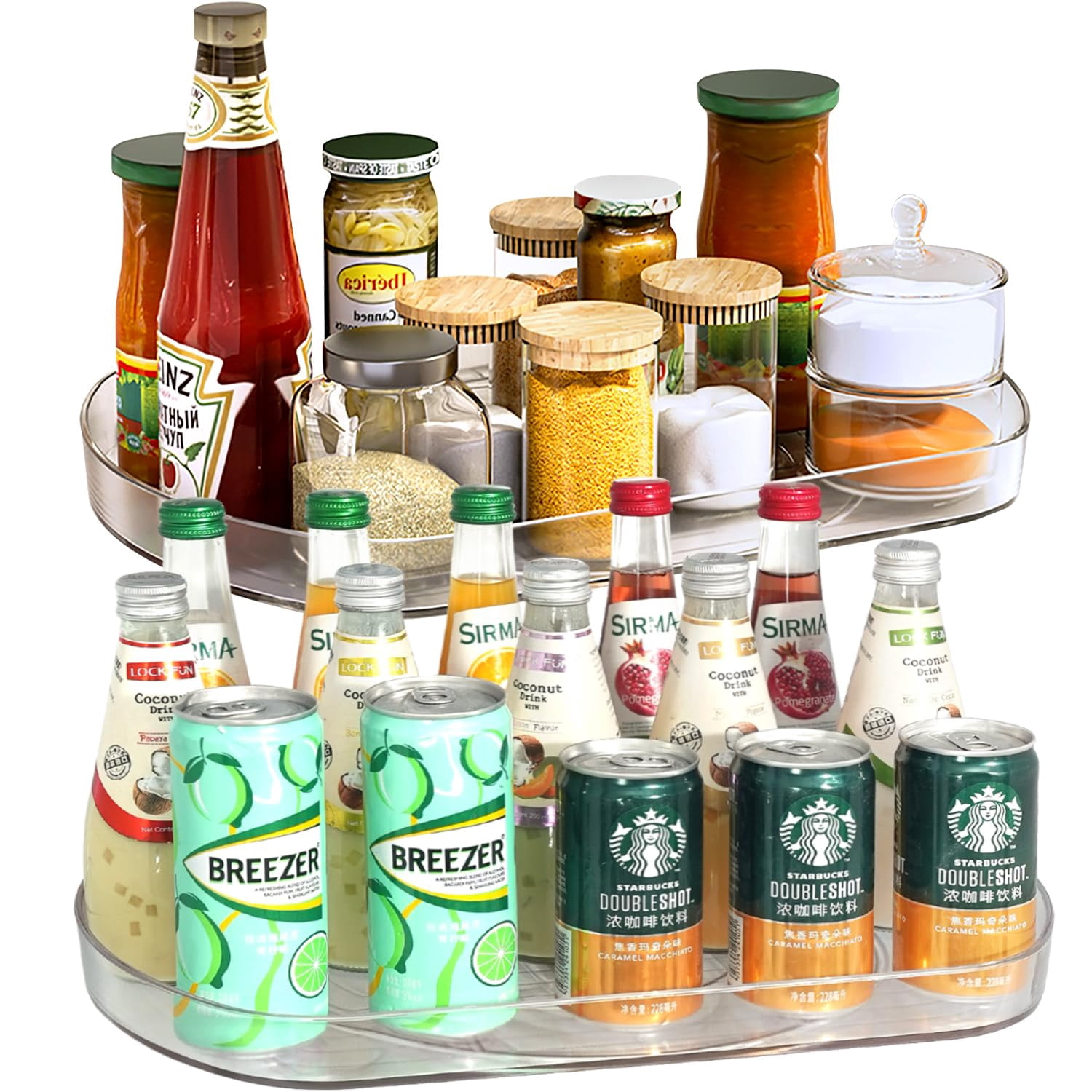 Refridgerator Rectangle Voova Lazy Susan Turntable Organizer for Refrigerator, 360° Fridge ...