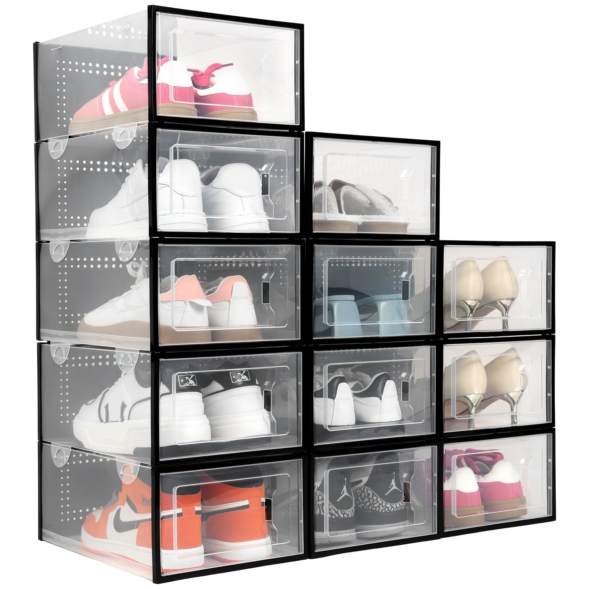 Walmart Black Friday Deals 2025 - "Vtopmart Clear Shoe Boxes, 12 pcs Stackable Organizer, Sneaker Storage, 13.1""x9""x5.51"