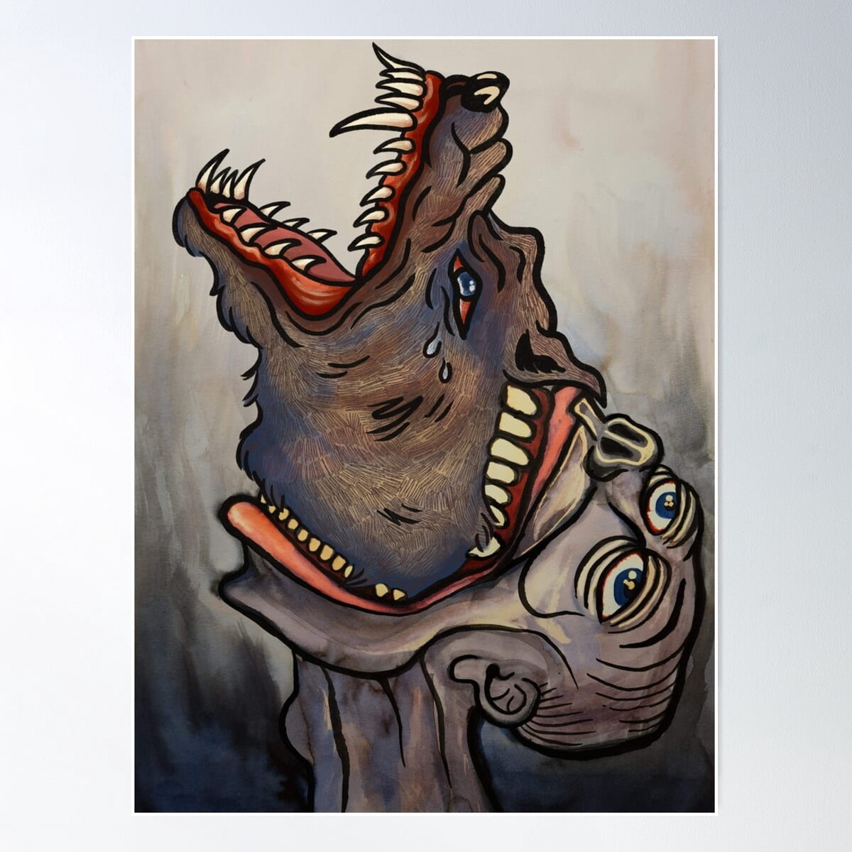 Voracious jaws (Contained bug collaboration) Poster, 24x36 UNFRAMED ...