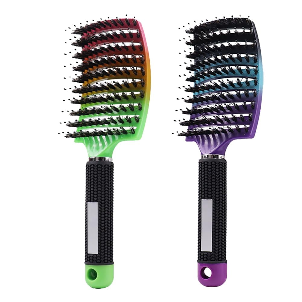 Voremy Magical Brush Detangler, Detangling Brush, Vormey Ultra Detangler Brush, For Wet Or Dry Detangling Hair Brush For Men, Women And Kids, Fast Drying Styling Massage Hairbrush (2pcsRainbow-G)