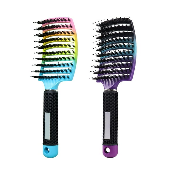 Voremy Magical Brush Detangler, Detangling Brush, Vormey Ultra Detangler Brush, For Wet Or Dry Detangling Hair Brush For Men, Women And Kids, Fast Drying Styling Massage Hairbrush (2pcsRainbow-E)
