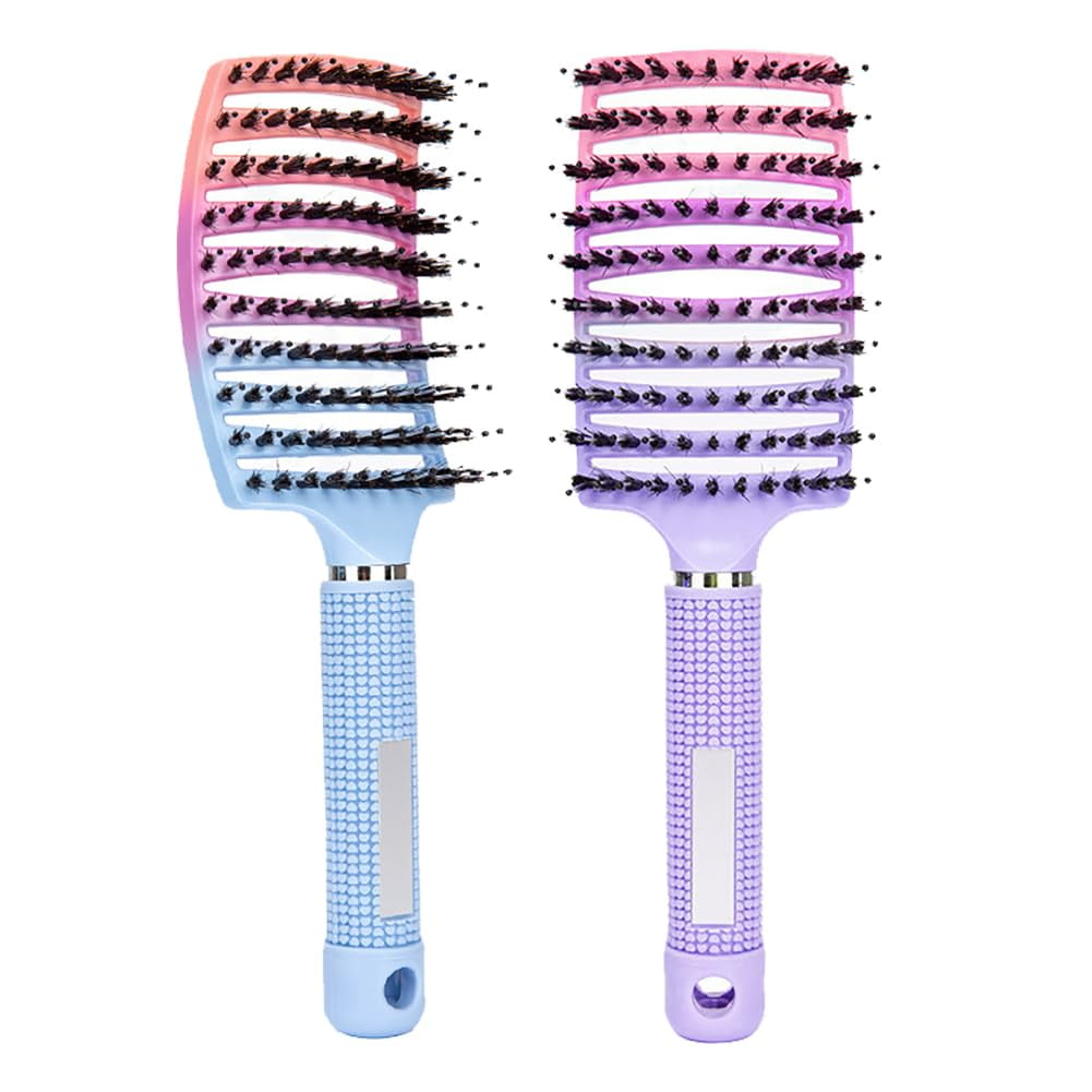 Voremy Magical Brush Detangler, Detangling Brush, Vormey Ultra Detangler Brush, For Wet Or Dry Detangling Hair Brush For Men, Women And Kids, Fast Drying Styling Massage Hairbrush (2pcsRainbow-B)