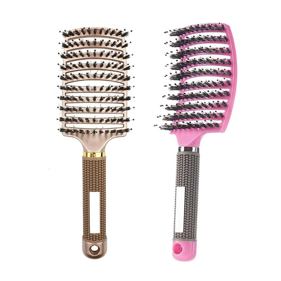 Voremy Magical Detangler, Ultra Detangling Brush, Wet Or Dry Styling Massage Brush For Men, Women And Kids (New Gold+Pink)