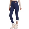 thumbnail image 1 of VORENI Women's Fleece Lined Leggings, High Waisted Winter Leggings for Women, Soft Stretch Thermal Warm Pants, Navy, 1 of 8