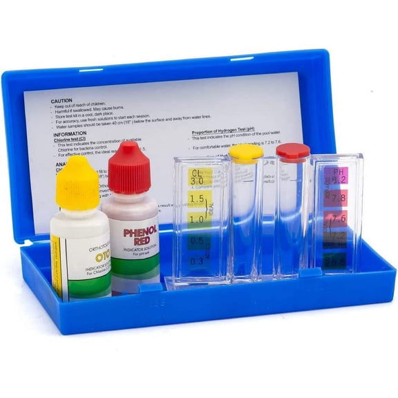 Vorfor Pool Swimming Pool Spa Water Chemical Test Kit for Chlorine and Ph (2 Way Test Kit)