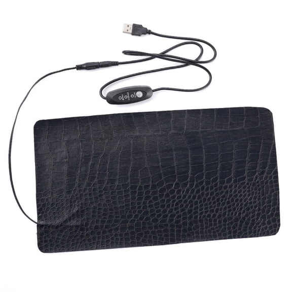 Vorfor USB Heating Pad for Pets PU Leather Warm Pad Portable Heating Blanket for Cold Weather, 5V 2A 8.5W, Black