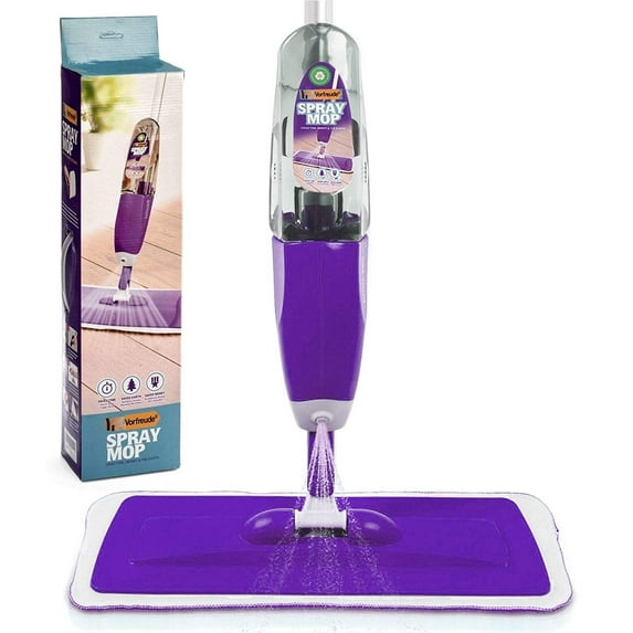 Clnez Floor Spray Mop Included Refillable 700Ml Capacity Bottle and Reusable Machine Washable Microfiber Pad