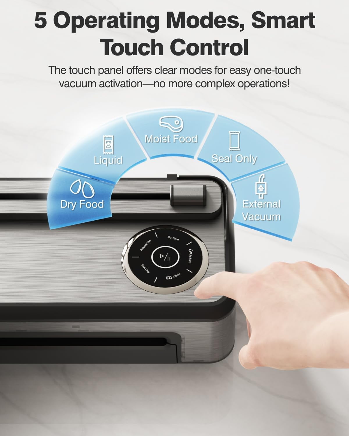 Voriah Vacuum Sealer Machine with Smart Touchscreen, 95kPa Dual-Pump ...