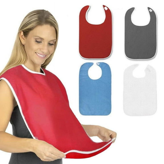 Vorkoi 1 Pack Premium Unisex Adult Bibs for Elderly Women Men, Waterproof Bib for Eating, Adjustable and Washable