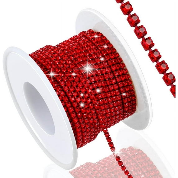 Vorkoi 10 Yards 2MM Crystal Rhinestone Close Chain Trim for Sewing Crocs Shoes Clothes Cups, SS6 Claw Rhinestone Chain for Craft Jewelry Wedding Bouquet DIY Decoration