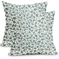 thumbnail image 1 of Vorkoi 20"x20" Dark Teal Floral Cotton Throw Decorative Pillow Cover, Easy Care (2 Count), 1 of 6