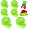 thumbnail image 1 of Vorkoi 360 Inches Shaggy Plush Fake Fur Fabric Green Precut Faux Fur Strips Craft Fluffy Fuzzy Rolls of Fur 2" x 59" 4" x 59" DIY Faux Fur Ribbon for Gnomes Beard Hair Cosplay, 1 of 6