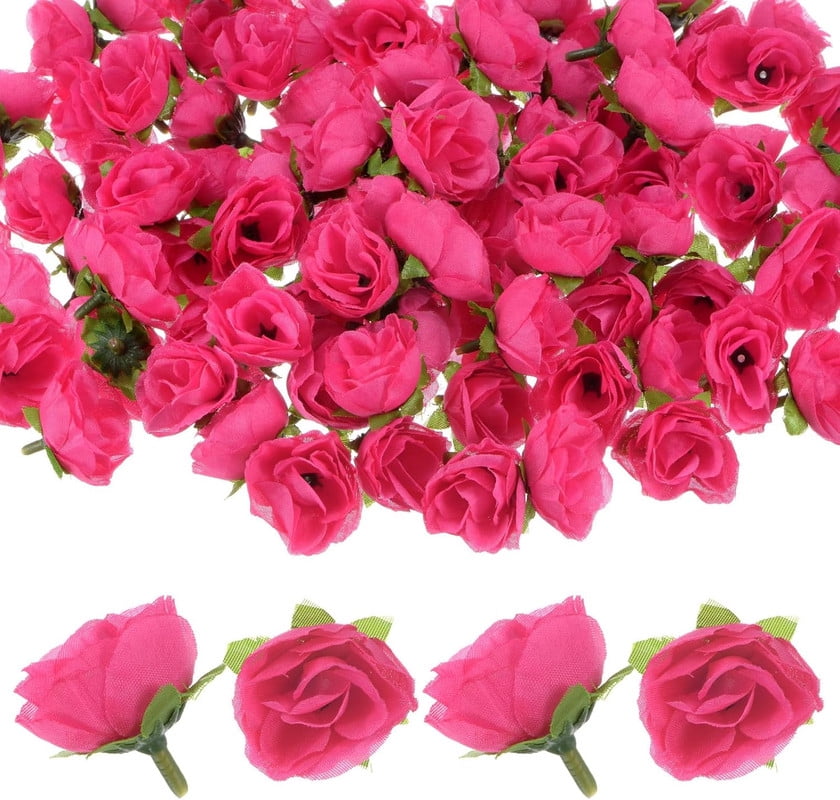 Fake Roses 1 Inch Vorkoi 50pcs Artificial Roses Heads, 1.3 Inch Small Silk Faux Rose Head ...