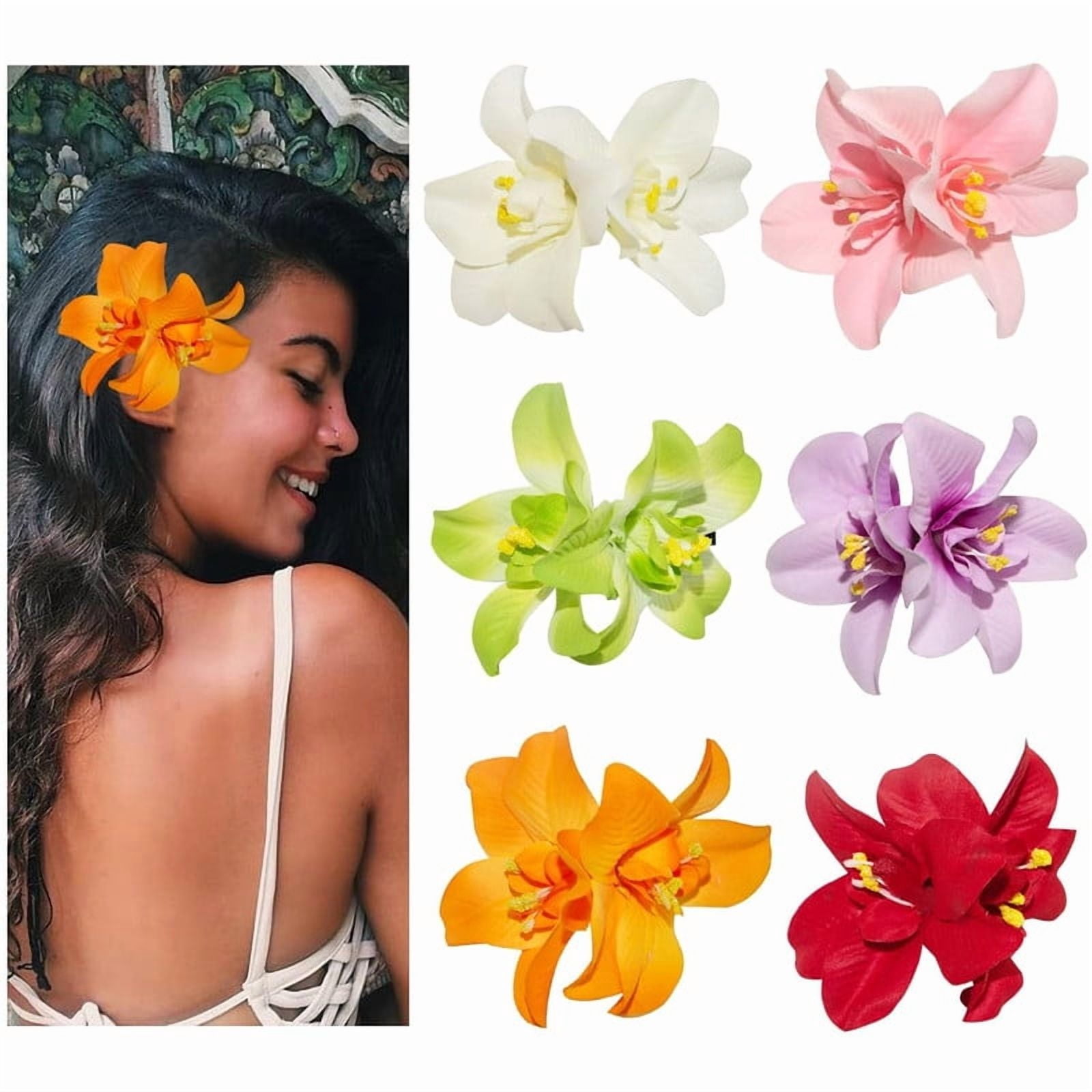 Vorkoi 6 Colors Artificial Flower Hair Clips, Bohemian  display picture 1