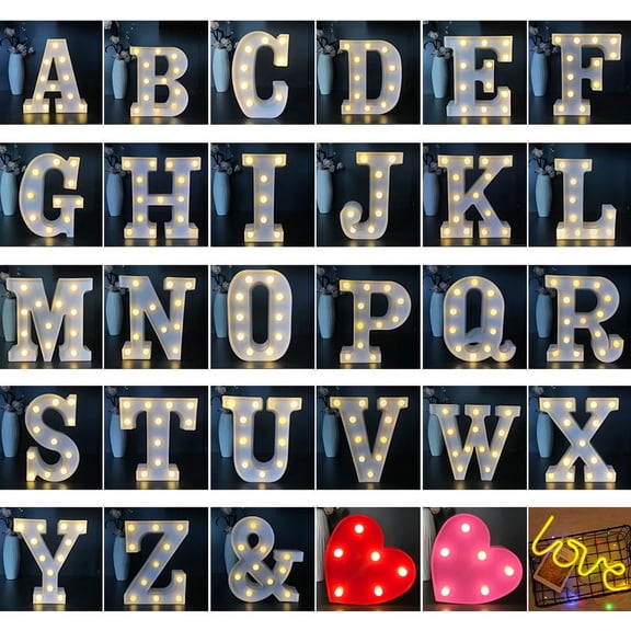 Vorkoi 8.9” Battery Operated LED Letter Marquee Sign, Warm White