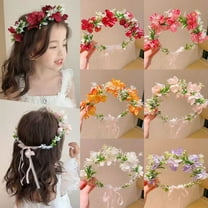 Vorkoi Baby Girls Flower Crown Flower Girl Headpiece boho Little Wreaths for Weddings, Family photography