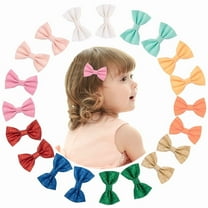 Vorkoi Baby Hair Clips in Pairs Baby Girls Fully Lined Baby Bows Hair Pins Tiny 2" Hair Bows Alligator Clips for Girls Infants Toddlers