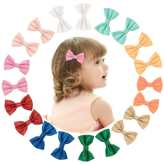 Vorkoi Baby Hair Clips in Pairs Baby Girls Fully Lined Baby Bows Hair Pins Tiny 2" Hair Bows Alligator Clips for Girls Infants Toddlers