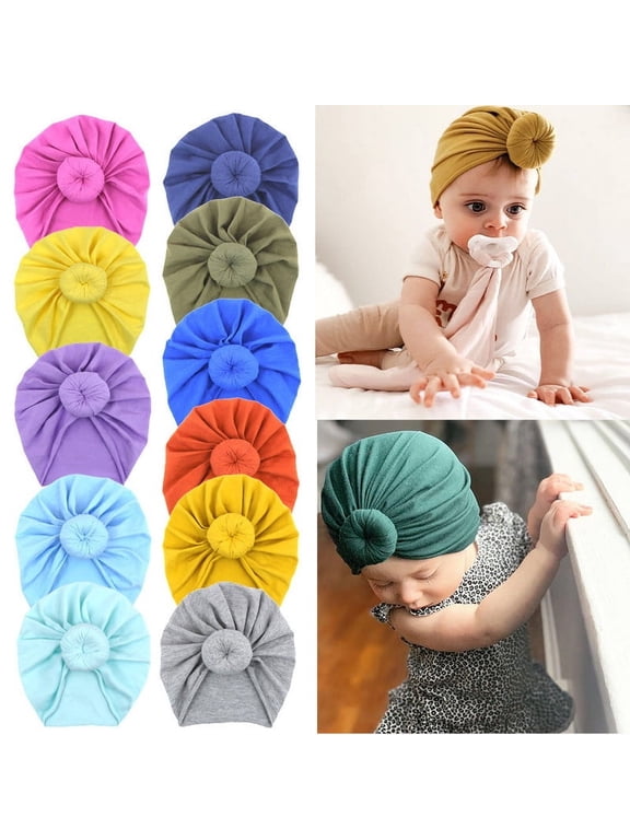Baby Hats Newborn Baby Turban Baby Girls Hospital Hat Infant Toddler Kid Hat Big Hair Bow Top Knot Head Wrap