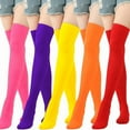 thumbnail image 1 of Vorkoi Christmas Long Striped Knee High Socks Xmas Socks Stockings for Christmas Women Girls Costume, 1 of 5