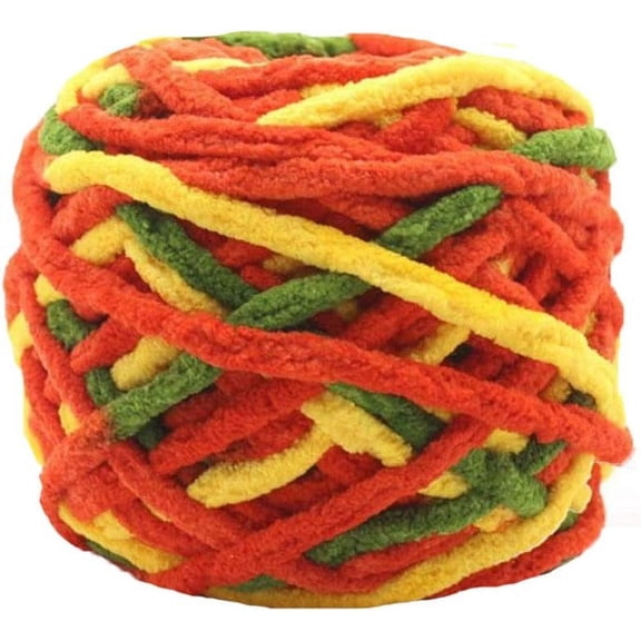 Vorkoi Chunky Chenille Yarn Polyester Soft Velvet Yarn, 40 Meters