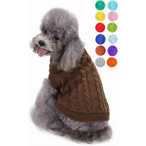 Vorkoi Dog Sweater for Small, Medium, Large Dogs - Warm Winter Classic Turtleneck Pet Clothes Coat for Puppies, Cats - Cute Christmas Sweaters for Girls Boys