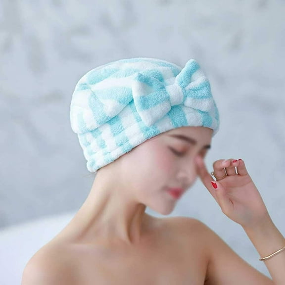 Vorkoi Dry Hair Towel Quick-drying Hair Cap Bowknot Shower Cap