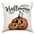 thumbnail image 1 of Vorkoi Fall Halloween Pumpkin Pillow Covers 18x18 Inches Trick or Treat Farmhouse Decor Home Throw Cushion Case for Sofa Couch Decorations, 1 of 4