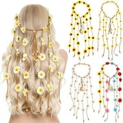 Vorkoi Flower Headband Hippie Sunflower Hairband Floral Crown Bohemian Hair Band Women Girls Boho Hair Hoop Headpiece Party Decoration Hair Accessories