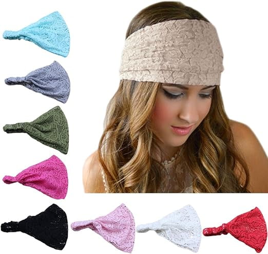 DRESHOW 8 Pack Women's Headbands - Knotted Yoga Headbands, Non-Slip Sports Head Wrap (Criss Cross Design) 6 thumbnail image