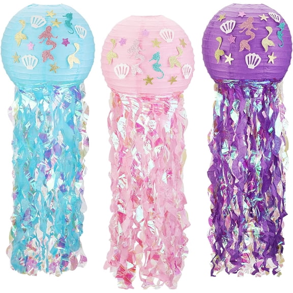 Vorkoi Party Lanterns and Hanging Pom Poms, Paper Multicolor