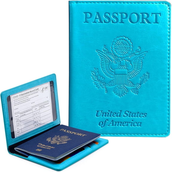 Vorkoi Passport Holder Cover Wallet Case RFID Blocking Leather Card Slot Travel Accessories Documents Organizer Protector for Women Men