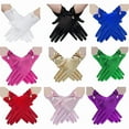 thumbnail image 1 of Vorkoi Short Satin Gloves Wrist Length Gloves Women's Gown Gloves Opera Wedding Banquet Dress Glove for Wedding Opera, 1 of 6