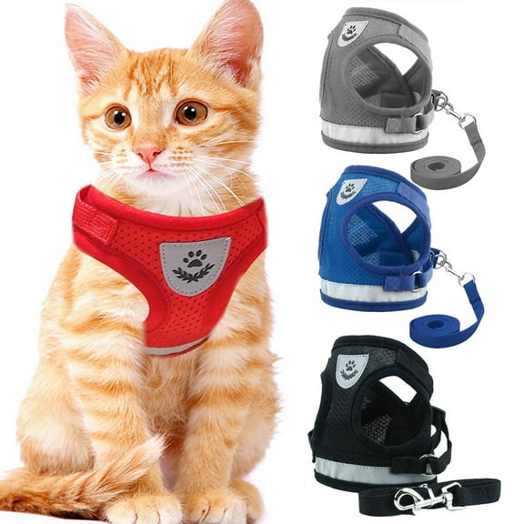 Vorkoi Soft Mesh Adjustable Reflective Kitten Harness, M (10" to 15" Chest Size)