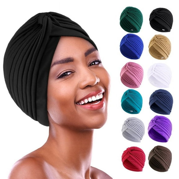 Vorkoi Stretchy Turban Cap Chemo Head Wraps Cancer Headwear Bennie Twisted India's Hat for Women