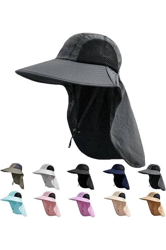 Sun Hat for Men Women with Neck Flap,UPF 50+ UV Protective Hiking Fishing Hats,Wide Brim Sun Hat for Women&Men
