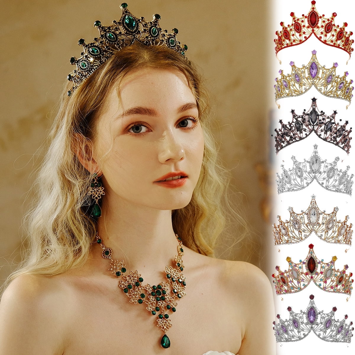 Diadème Couronne De Mariée Strass – Bijou Élégant Pour Mariage, Soirée | Alliage Doré/Rhodié | Brillant Et Léger