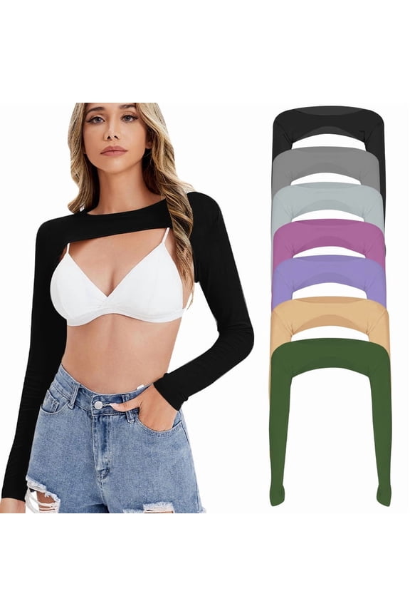 Women Cooling Shawl Arm Sleeve with Finger Hole, Comfortable & Breathable, Anti-UV, Ladies Sun Protection Cooler Shrug