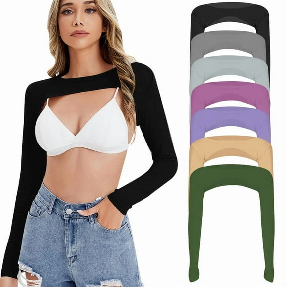 Vorkoi Women Cooling Shawl Arm Sleeve with Finger Hole, Comfortable & Breathable, Anti-UV, Ladies Sun Protection Cooler Shrug