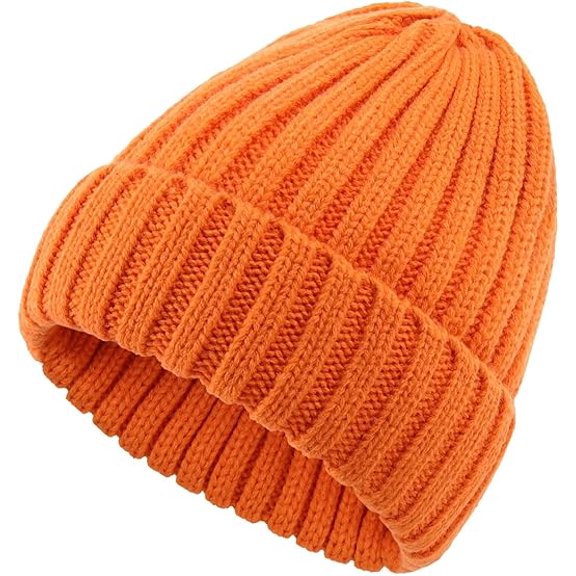 Vorkoi Women's Rib Knit Cuffed Beanie Hat Stretch Acrylic Winter Hat Thick Warm Snow Ski Cap