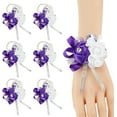 thumbnail image 1 of Vorkoi Wrist Corsage for Prom, 6pcs Burgundy Rose Wrist Corsages for Wedding Bridal Bridesmaid Girl Women, Hand Flower for Wedding Party Homecoming Ceremony Anniversary Prom Flower Corsages, 1 of 2