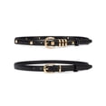 thumbnail image 1 of Vorliqent Women's Belt 2 Pack Classic & Studded Skinny Belts for Women Black Belts for Dresses Pants Jeans, 1 of 6
