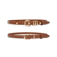 thumbnail image 1 of Vorliqent Women's Belt 2 Pack Classic & Studded Skinny Belts for Women Brown Belts for Dresses Pants Jeans, 1 of 6