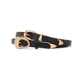 thumbnail image 1 of Vorliqent Women's Belts 2 Pack Skinny Black Belts with Gold Buckle for Dresses Jeans Waist Belt for Women, 1 of 7